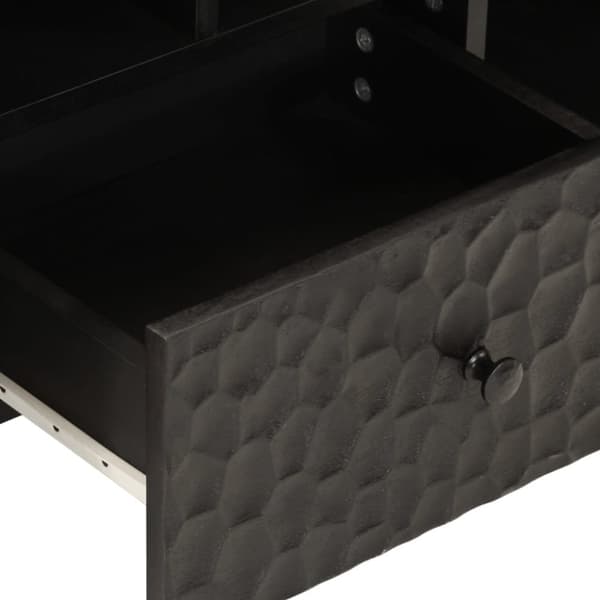 vidaXL Tv-bänk svart 100x33x46 cm massivt mangoträ