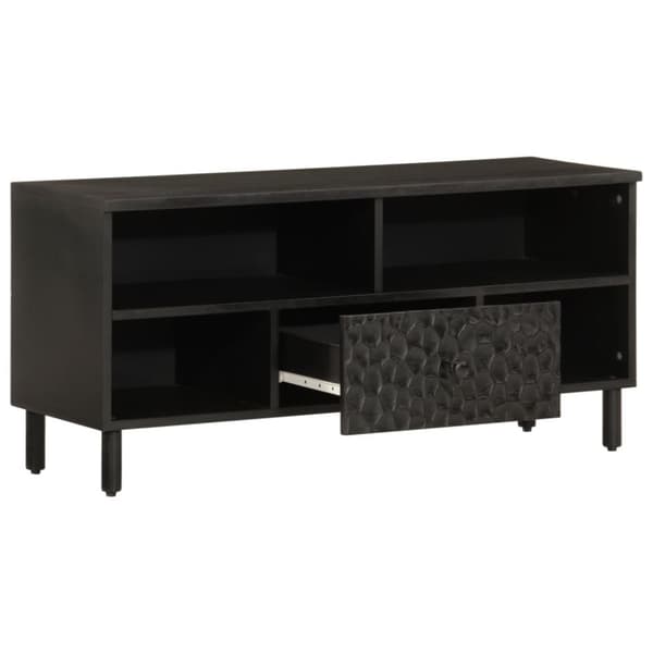 vidaXL Tv-bänk svart 100x33x46 cm massivt mangoträ