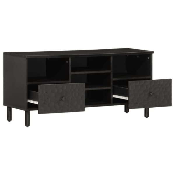 vidaXL TV-benk svart 100x33x46 cm heltre mango
