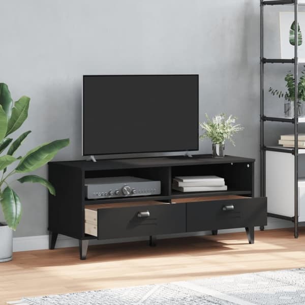 vidaXL TV-benk VIKEN svart konstruert tre