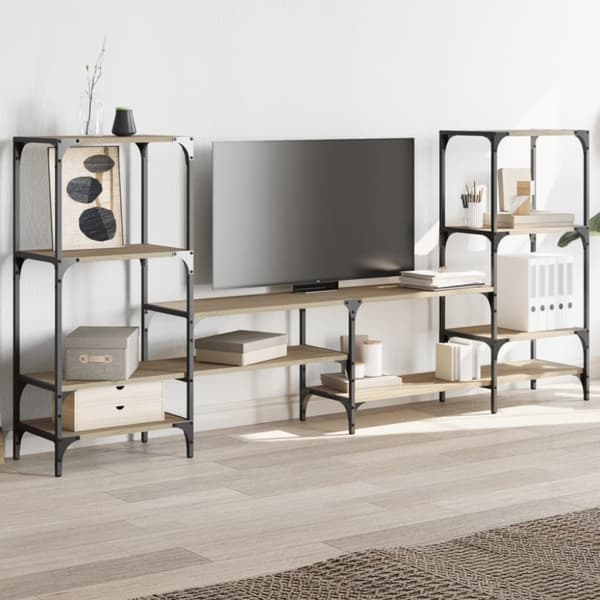 vidaXL TV-benk sonoma eik 206,5x28,5x95 cm konstruert tre