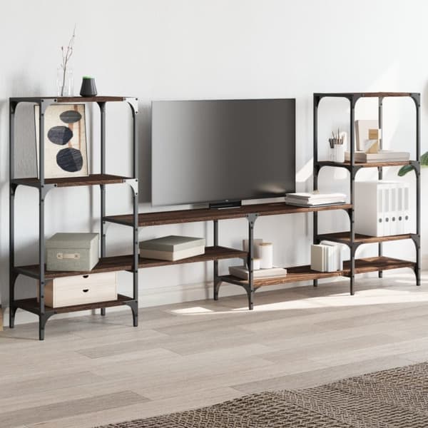 vidaXL TV-benk brun eik 206,5x28,5x95 cm konstruert tre