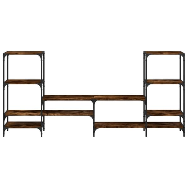 vidaXL tv-bord 206,5x28,5x95 cm konstrueret træ røget egetræsfarve