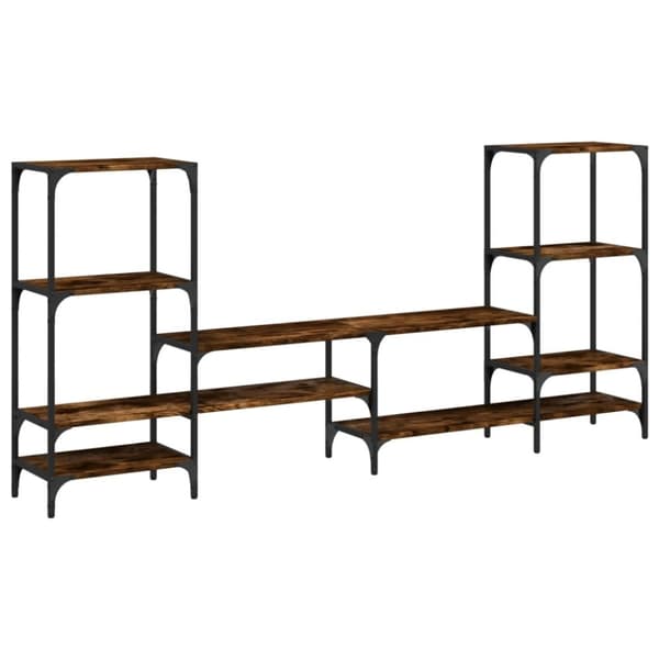 vidaXL TV-benk røkt eik 206,5x28,5x95 cm konstruert tre