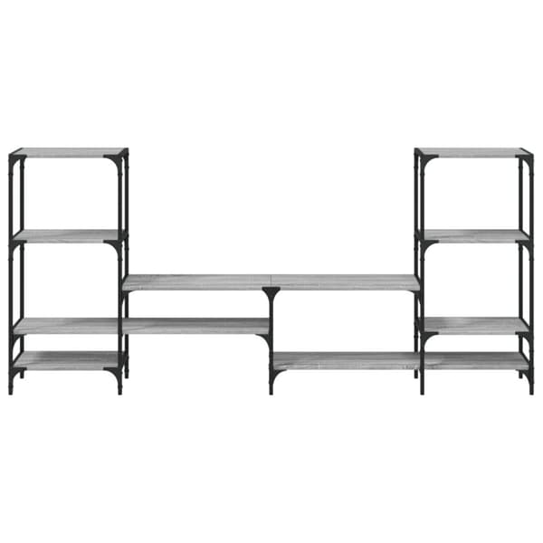 vidaXL TV-benk grå sonoma 206,5x28,5x95 cm konstruert tre