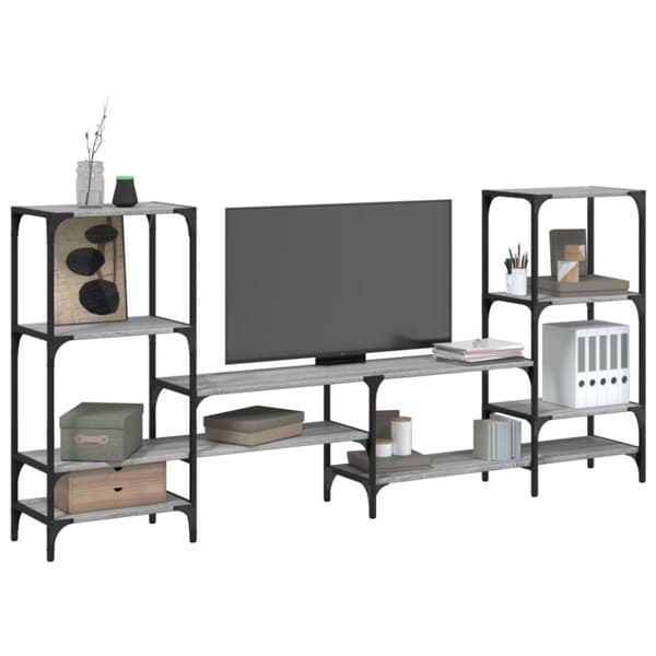 vidaXL TV-benk grå sonoma 206,5x28,5x95 cm konstruert tre