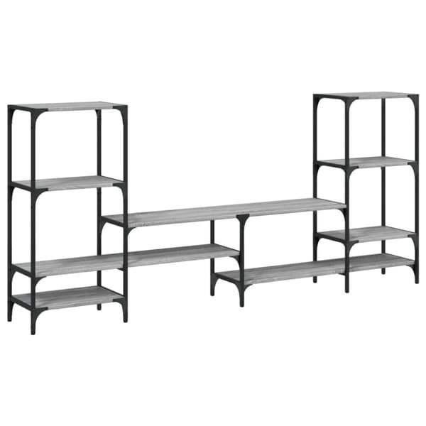 vidaXL TV-benk grå sonoma 206,5x28,5x95 cm konstruert tre