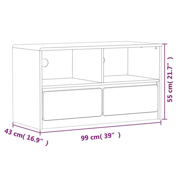 vidaXL TV-taso SAUDA tammenvärinen 99x43x55 cm täysi mänty