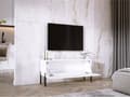 Miniatyrbillede 3 af 7: TV -skab i hvidt Matt med ben i sort, A: B: 100 cm, H: 52 cm, T: 32 cm