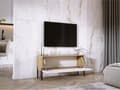 Miniatyrbillede 3 af 5: TV -skab i Wotan Oak/White High Gloss med ben i sort, A: B: 100 cm, H: 52 cm, T: 32 cm