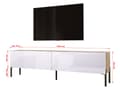 Miniatyrbillede 3 af 7: TV -skab i Wotan Oak/White High Gloss med ben i sort, A: B: 170 cm, H: 52 cm, T: 32 cm