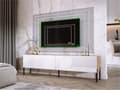 Miniatyrbillede 5 af 7: TV -skab i Wotan Oak/White High Gloss med ben i sort, A: B: 170 cm, H: 52 cm, T: 32 cm