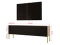 Miniatyrbillede 3 af 7: TV -skab i Wotan Oak/Black Matt med ben i guld, A: B: 140 cm, H: 52 cm, T: 32 cm
