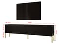 Miniatyrbillede 3 af 7: TV -skab i sort matt/sort blankt med ben i guld, A: B: 170 cm, H: 52 cm, T: 32 cm