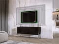 Miniatyrbillede 4 af 7: TV -skab i sort matt/sort blankt med ben i krom, A: B: 100 cm, H: 52 cm, T: 32 cm