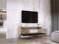 Miniatyrbillede 4 af 7: TV -skab i Wotan Oak/Black Matt med ben i krom, A: B: 100 cm, H: 52 cm, T: 32 cm