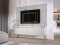 Miniatyrbillede 5 af 7: TV -kabinet i cashmere med ben i krom, A: B: 140 cm, H: 52 cm, T: 32 cm