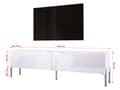 Miniatyrbild 3 av 6: TV -skåp i vitt matt/vit glansig med ben i krom, A: B: 170 cm, h: 52 cm, t: 32 cm