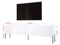 Miniatyrbillede 3 af 7: TV -skab i hvidt Matt med ben i Chrome, A: B: 170 cm, H: 52 cm, T: 32 cm