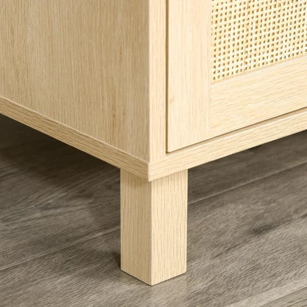 Rootz TV Dresser - TV Table - Dresser - TV Storage Cabinet - TV Cabinet - 2 Rattan Doors - 115 x 40 x 48 cm