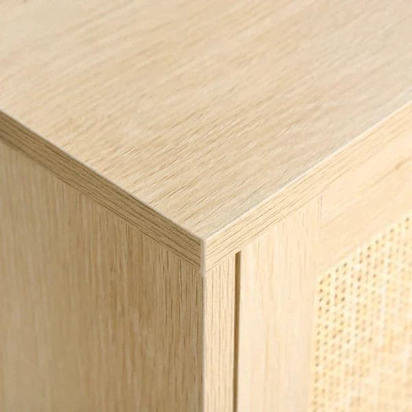 Rootz TV Dresser - TV Table - Dresser - TV Storage Cabinet - TV Cabinet - 2 Rattan Doors - 115 x 40 x 48 cm