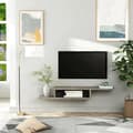 Miniatyrbillede 10 af 10: Rootz TV Wall Cabinet - Lowboard - Hanging Board - TV Cabinet - Console Chipboard - Cement - Grey - 152.4 x 29.8 x 21 cm