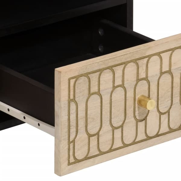 vidaXL TV-benk 70x33x46 cm heltre mango