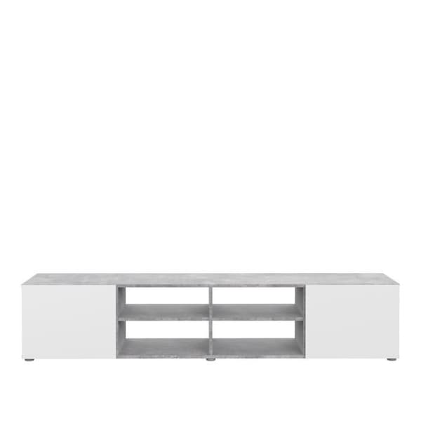 PILVI TV-skåp - Vit och lätt betong - B 180 x D 42 x H 37 cm