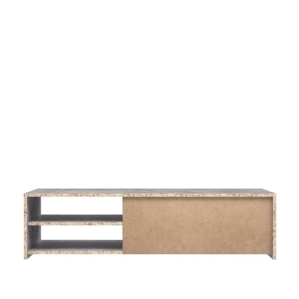 PILVI TV-skåp - Vit och lätt betong - Modern - B 120 x D 42,1 x H 31,8 cm