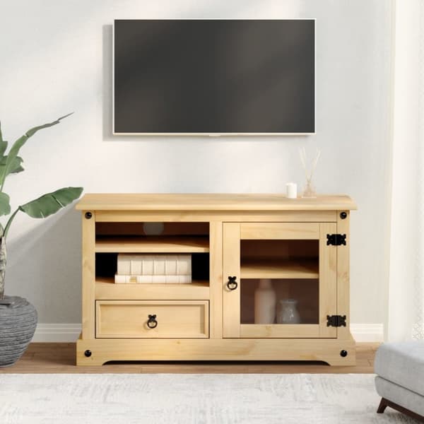 vidaXL TV-benk Corona 100x45x58 cm heltre furu