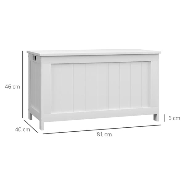 Rootz-istuinarkut - Säilytyslaatikko - Leluarkku - 2 kahvaa - Lastenhuone - Puinen arkku - MDF - Valkoinen - 81L x 40W x 46K cm