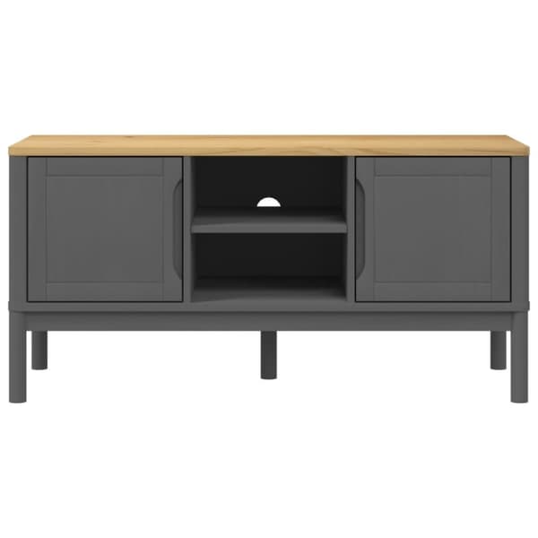 vidaXL TV-taso FLORO harmaa 114x43x55 cm täysi mänty