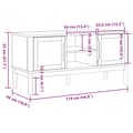 Pikkukuva 9 / 11: vidaXL TV-taso FLORO harmaa 114x43x55 cm täysi mänty