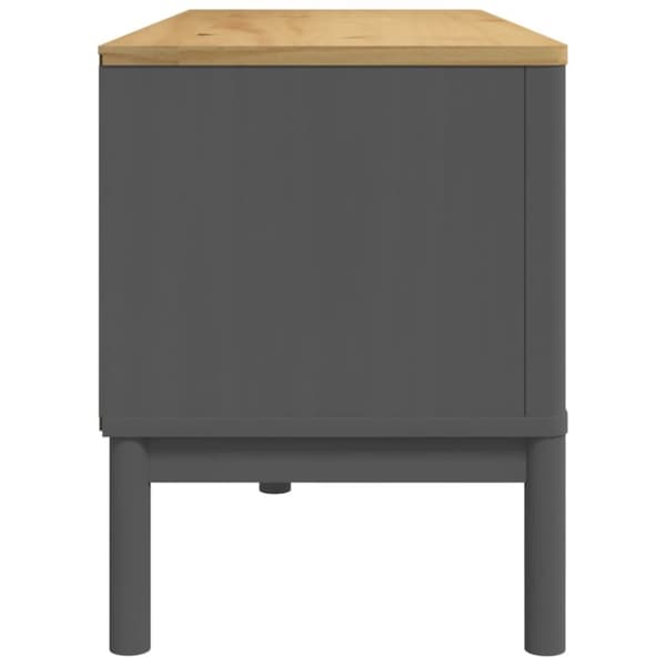 vidaXL TV-benk FLORO grå 114x43x55 cm heltre furu