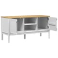 Miniatyrbild 7 av 11: vidaXL Tv-bänk FLORO vit 114x43x55 cm massiv furu