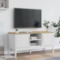 Miniatyrbild 2 av 11: vidaXL Tv-bänk FLORO vit 114x43x55 cm massiv furu
