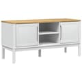 Miniatyrbild 1 av 11: vidaXL Tv-bänk FLORO vit 114x43x55 cm massiv furu