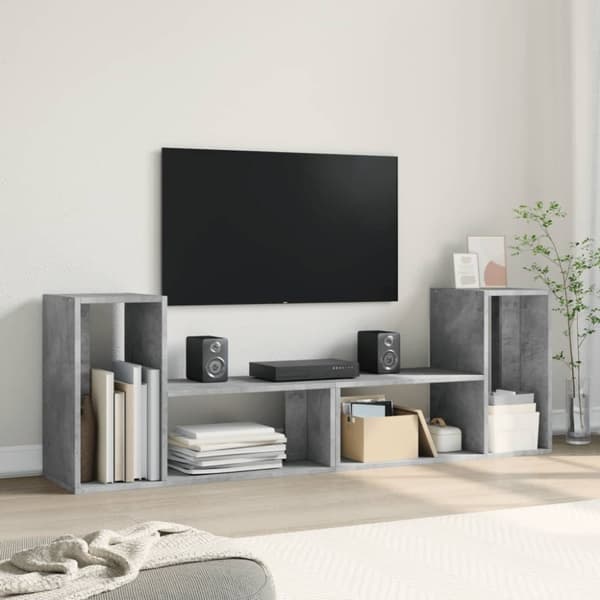 vidaXL TV-benker 2 stk betonggrå 75x30x50 cm konstruert tre