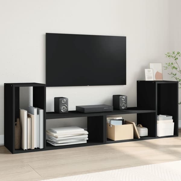 vidaXL TV-tasot 2 kpl musta 75x30x50 cm tekninen puu