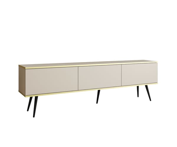 Tv-skåp I Beige Färg Med Svarta ben, D: L: 175 Cm, ​​H: Cm, D: 32 Cm. Vardagsrumsmöbler, tv-bänk, tv-bord