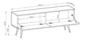 Miniatyrbillede 2 af 2: Tv-skab Med Lameller I Hvid Farve Med sORTE ben, D: L: 135 Cm, ​​H: Cm, D: 32 Cm. Stuemøbler, tv-stativ, tv-bord