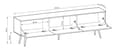 Miniatyrbillede 2 af 2: Tv-skab Med Lameller I Sort Farve Med Sorte ben, D: L: 175 Cm, ​​H: Cm, D: 32 Cm