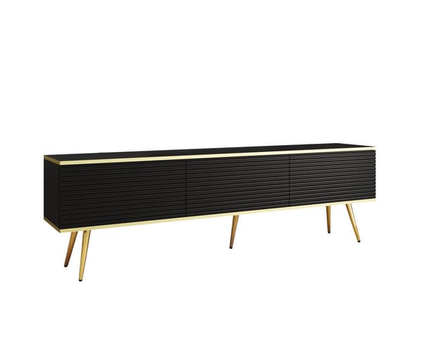 Tv-kaappi, jossa säleet, Kultaiset jalat, S: L: 175 cm, K: cm, S: 32 cm