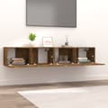 Miniatyrbillede 4 af 6: vidaXL tv-skabe 2 stk. 80x30x30 cm konstrueret træ røget egetræ -  TV-møbler