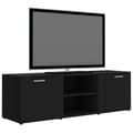 Miniatyrbillede 4 af 6: vidaXL tv-bord 120x34x37 cm konstrueret træ sort -  TV-møbler