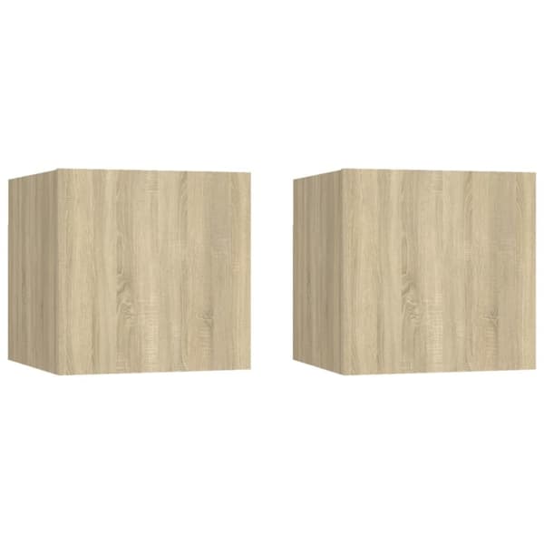 vidaXL Väggmonterade tv-skåp 2 st sonoma-ek 30,5x30x30 cm - TV-bänkar