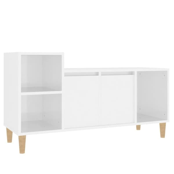 vidaXL tv-bord 100x35x55 cm konstrueret træ hvid højglans -  TV-møbler
