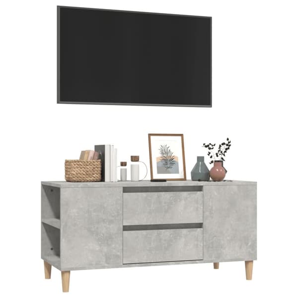 vidaXL Tv-bänk betonggrå 102x44,5x50 cm konstruerat trä - TV-bänkar