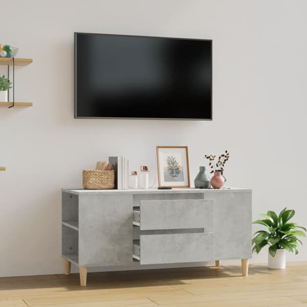 vidaXL Tv-bänk betonggrå 102x44,5x50 cm konstruerat trä -  TV-bänkar