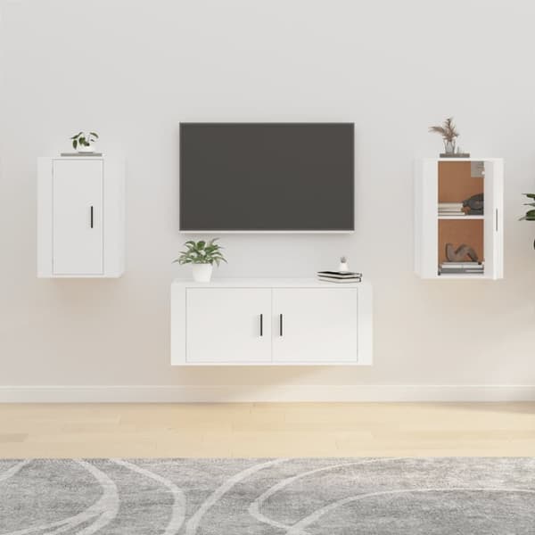 vidaXL Seinäkiinnitettävät TV-tasot 2 kpl valkoinen 40x34,5x60 cm - TV-tasot